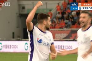 终于破僵！哈达斯凌空抽射极限过线，津门虎客场1-0领先泰山
